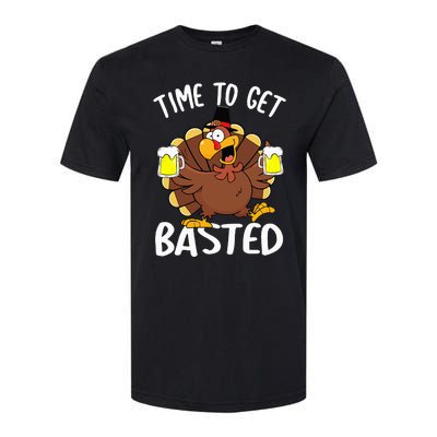 Time To Get Basted Funny Beer Thanksgiving Turkey Gifts Softstyle® CVC T-Shirt