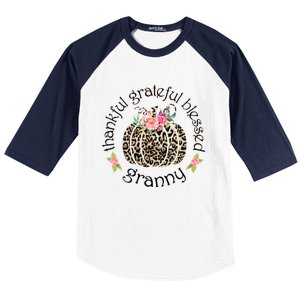 Thanksgiving Thankful Grateful Blessed Granny Granny Gift Funny Gift Baseball Sleeve Shirt