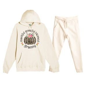 Thanksgiving Thankful Grateful Blessed Granny Granny Gift Funny Gift Premium Hooded Sweatsuit Set