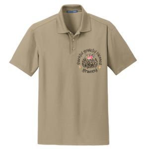 Thanksgiving Thankful Grateful Blessed Granny Granny Gift Funny Gift Dry Zone Grid Polo