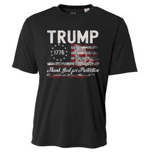 Trump Thank God For Protection President Donald Trump Cooling Performance Crew T-Shirt