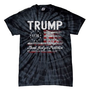 Trump Thank God For Protection President Donald Trump Tie-Dye T-Shirt