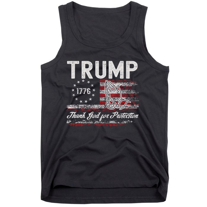 Trump Thank God For Protection President Donald Trump Tank Top