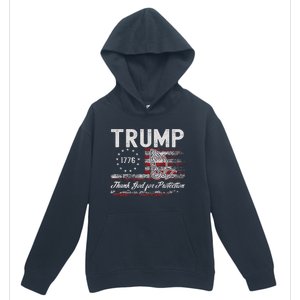 Trump Thank God For Protection President Donald Trump Urban Pullover Hoodie