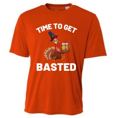 Time To Get Basted Funny Thanksgiving Nice Thanksgiving Gift Cooling Performance Crew T-Shirt