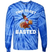 Time To Get Basted Funny Thanksgiving Nice Thanksgiving Gift Tie-Dye Long Sleeve Shirt