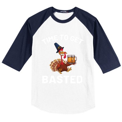 Time To Get Basted Funny Thanksgiving Nice Thanksgiving Gift Baseball Sleeve Shirt