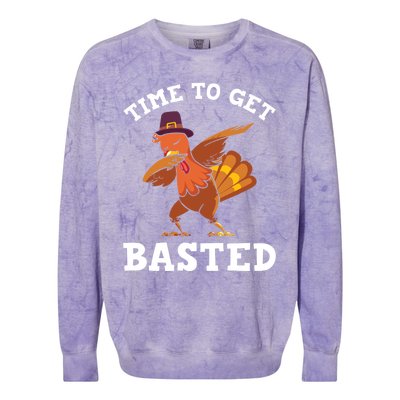 Time To Get Basted Funny Turkey Thanksgiving Great Gift Colorblast Crewneck Sweatshirt