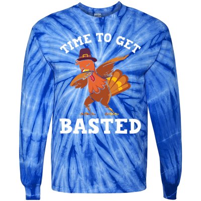 Time To Get Basted Funny Turkey Thanksgiving Great Gift Tie-Dye Long Sleeve Shirt