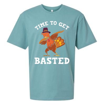 Time To Get Basted Funny Turkey Thanksgiving Great Gift Sueded Cloud Jersey T-Shirt