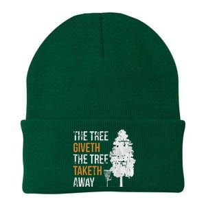 The Tree Giveth The Tree Taketh Away Frisbee Disc Golf Gifts Knit Cap Winter Beanie