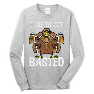 Time To Get Basted Funny Thanksgiving Turkey Day Tall Long Sleeve T-Shirt