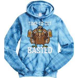 Time To Get Basted Funny Thanksgiving Turkey Day Tie Dye Hoodie