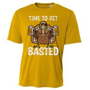 Time To Get Basted Funny Thanksgiving Turkey Day Cooling Performance Crew T-Shirt