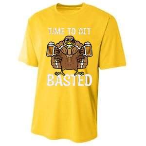 Time To Get Basted Funny Thanksgiving Turkey Day Performance Sprint T-Shirt