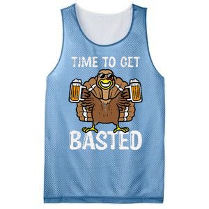 Time To Get Basted Funny Thanksgiving Turkey Day Mesh Reversible Basketball Jersey Tank