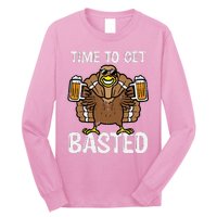 Time To Get Basted Funny Thanksgiving Turkey Day Long Sleeve Shirt