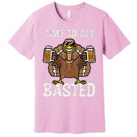 Time To Get Basted Funny Thanksgiving Turkey Day Premium T-Shirt