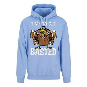 Time To Get Basted Funny Thanksgiving Turkey Day Unisex Surf Hoodie