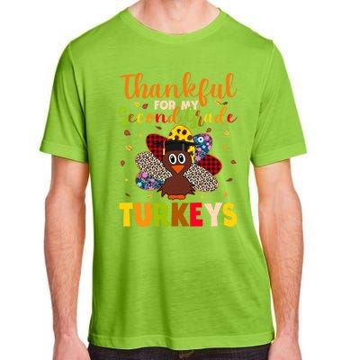 Teacher Thanksgiving Gift Thankful For Second Grade Turkeys Gift Adult ChromaSoft Performance T-Shirt