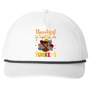 Teacher Thanksgiving Gift Thankful For Second Grade Turkeys Gift Snapback Five-Panel Rope Hat