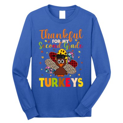 Teacher Thanksgiving Gift Thankful For Second Grade Turkeys Gift Long Sleeve Shirt