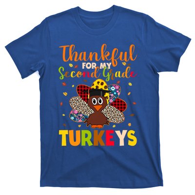 Teacher Thanksgiving Gift Thankful For Second Grade Turkeys Gift T-Shirt