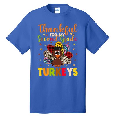 Teacher Thanksgiving Gift Thankful For Second Grade Turkeys Gift Tall T-Shirt