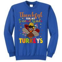 Teacher Thanksgiving Gift Thankful For Second Grade Turkeys Gift Tall Sweatshirt