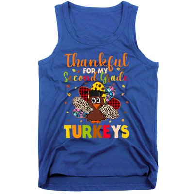 Teacher Thanksgiving Gift Thankful For Second Grade Turkeys Gift Tank Top