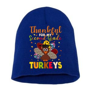 Teacher Thanksgiving Gift Thankful For Second Grade Turkeys Gift Short Acrylic Beanie