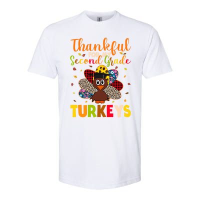 Teacher Thanksgiving Gift Thankful For Second Grade Turkeys Gift Softstyle CVC T-Shirt