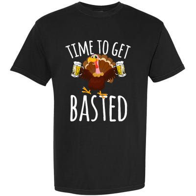 Time To Get Basted Funny Beer Thanksgiving Turkey Gift Garment-Dyed Heavyweight T-Shirt