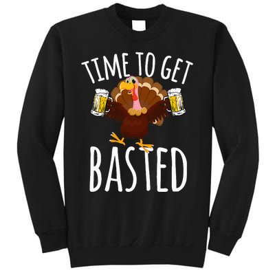 Time To Get Basted Funny Beer Thanksgiving Turkey Gift Sweatshirt