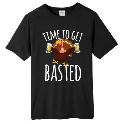 Time To Get Basted Funny Beer Thanksgiving Turkey Gift Tall Fusion ChromaSoft Performance T-Shirt