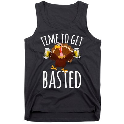 Time To Get Basted Funny Beer Thanksgiving Turkey Gift Tank Top