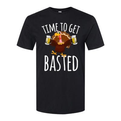 Time To Get Basted Funny Beer Thanksgiving Turkey Gift Softstyle CVC T-Shirt