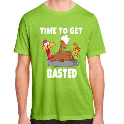 Time To Get Basted Thanksgiving Beer Turkey Gift For Great Gift Adult ChromaSoft Performance T-Shirt