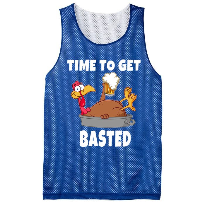 Time To Get Basted Thanksgiving Beer Turkey Gift For Great Gift Mesh Reversible Basketball Jersey Tank