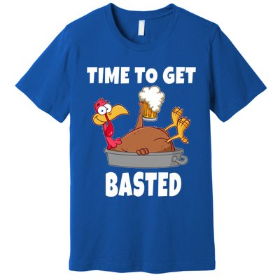 Time To Get Basted Thanksgiving Beer Turkey Gift For Great Gift Premium T-Shirt