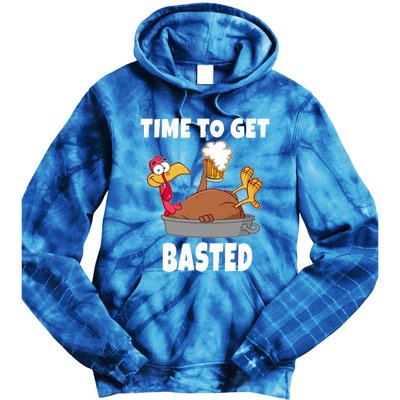 Time To Get Basted Thanksgiving Beer Turkey Gift For Great Gift Tie Dye Hoodie