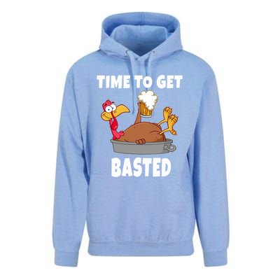 Time To Get Basted Thanksgiving Beer Turkey Gift For Great Gift Unisex Surf Hoodie