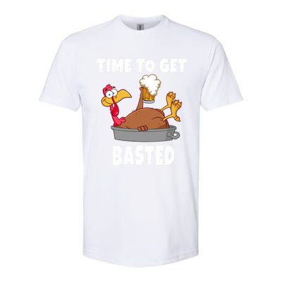 Time To Get Basted Thanksgiving Beer Turkey Gift For Great Gift Softstyle CVC T-Shirt