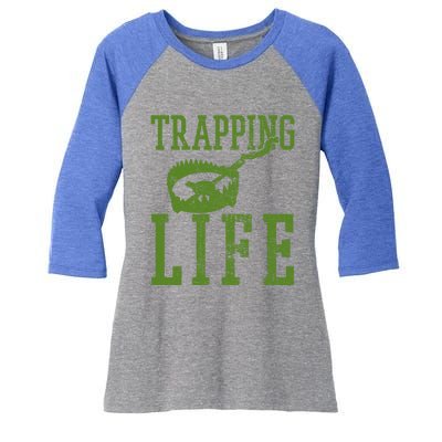 Trapper Trapping Hunting Life Vintage Cute Gift Women's Tri-Blend 3/4-Sleeve Raglan Shirt