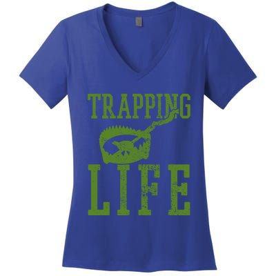 Trapper Trapping Hunting Life Vintage Cute Gift Women's V-Neck T-Shirt