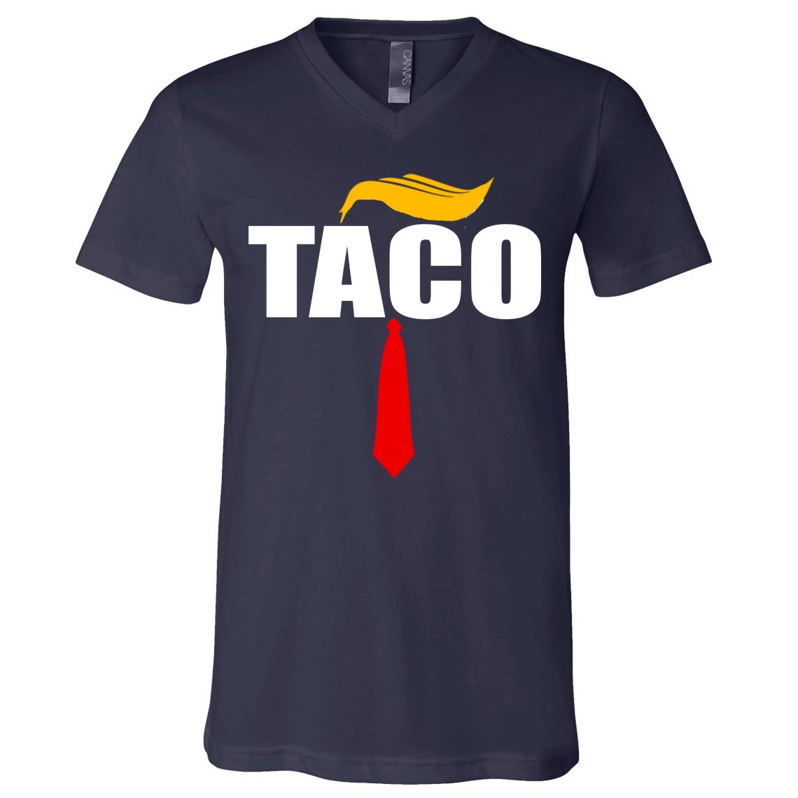 Taco Trump Hair Tie Funny V-Neck T-Shirt