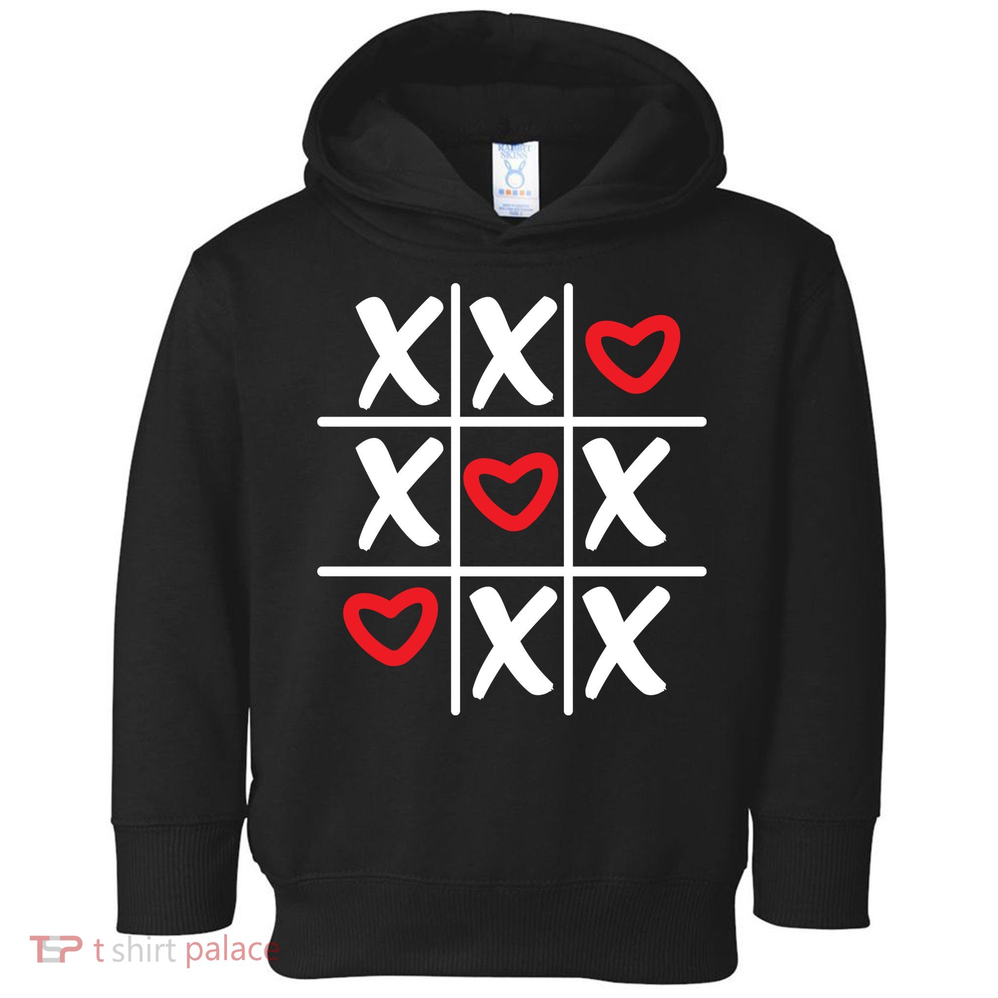 Tictac Toe Heart Valentines Day Gift Toddler Hoodie