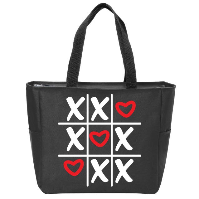 Tictac Toe Heart Valentines Day Gift Zip Tote Bag