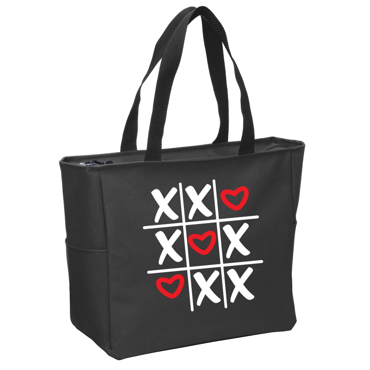 Tictac Toe Heart Valentines Day Gift Zip Tote Bag
