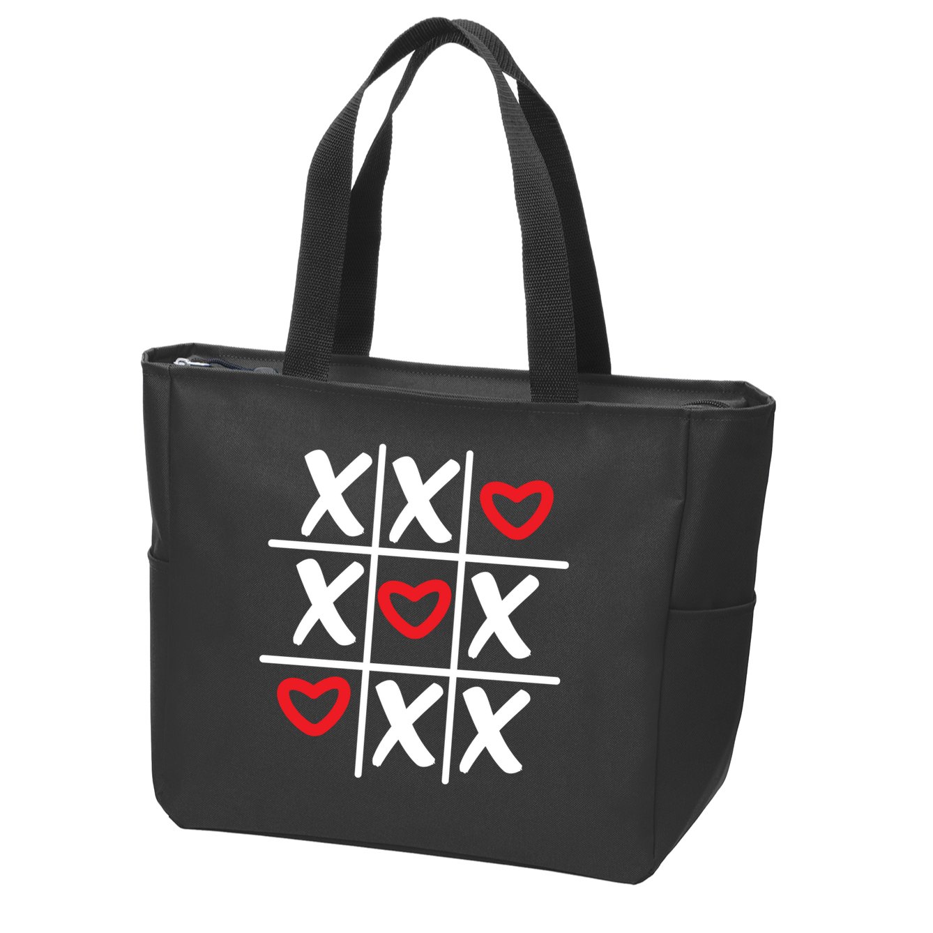Tictac Toe Heart Valentines Day Gift Zip Tote Bag